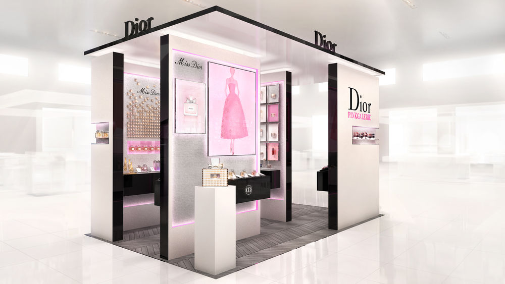迪奥化妆品店 3D 设计展示