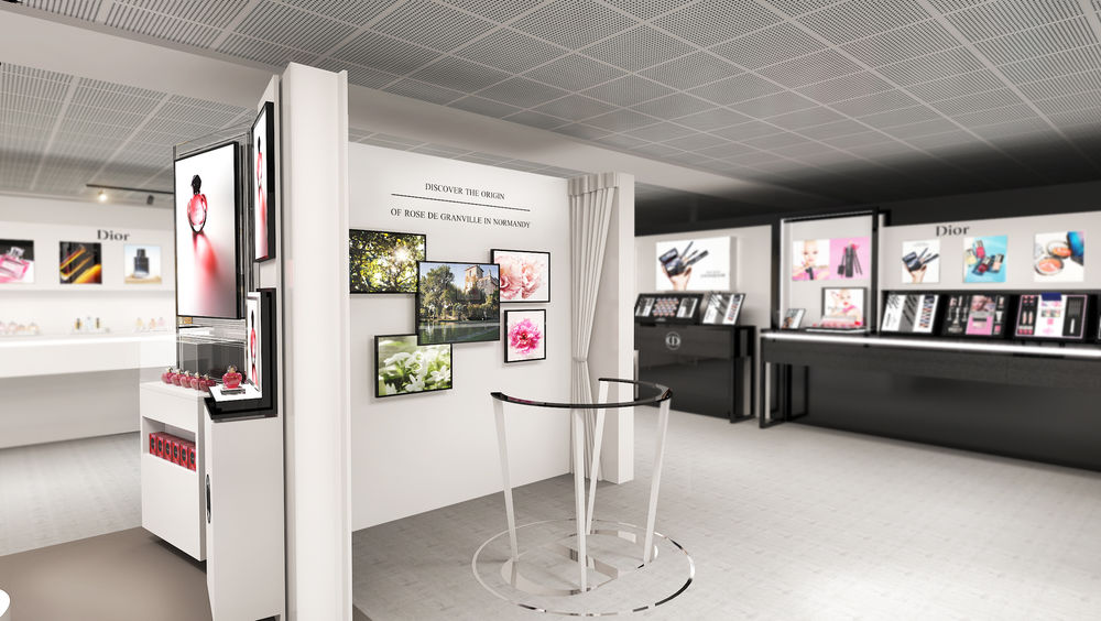迪奥化妆品店 3D 设计展示