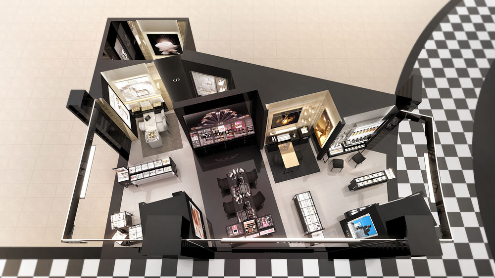 迪奥化妆品店 3D 设计展示
