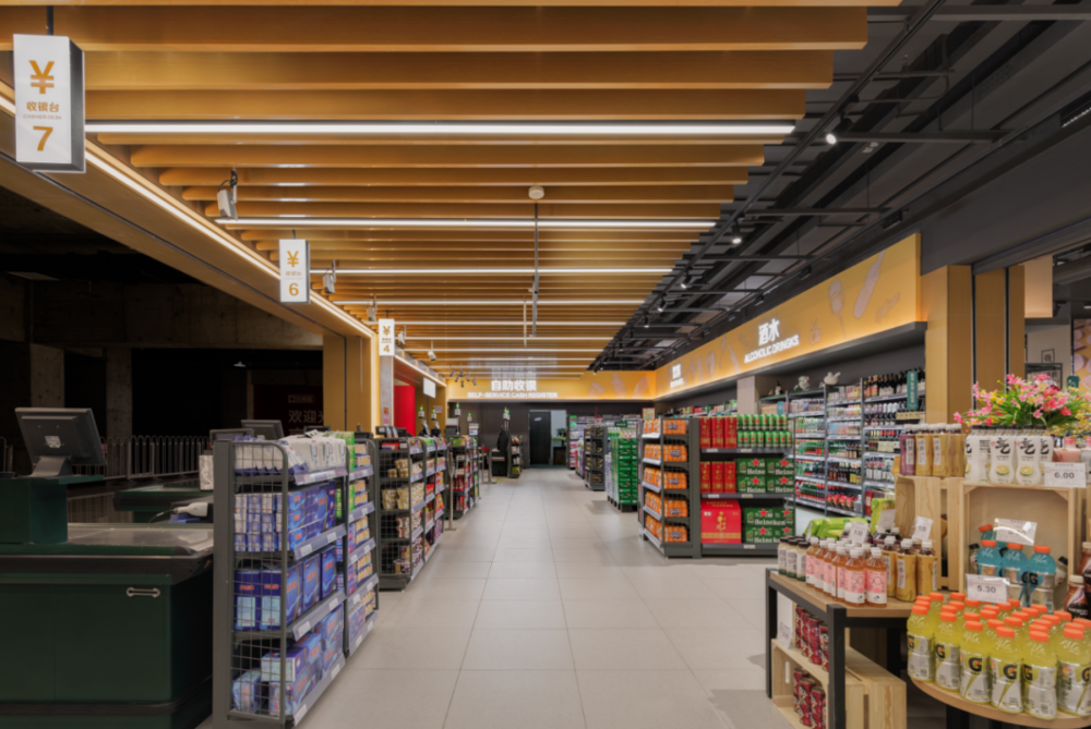 京客隆红松园店 | 自然风超市设计引领社区生活新潮流