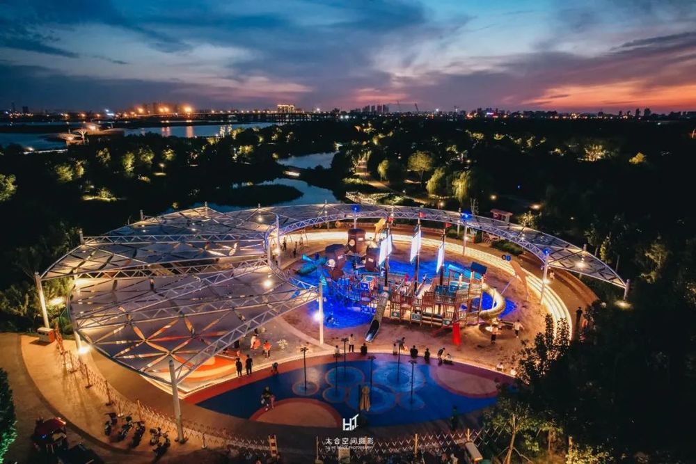 天津南堤滨海步道公园 | 梦幻夜景，四季之美