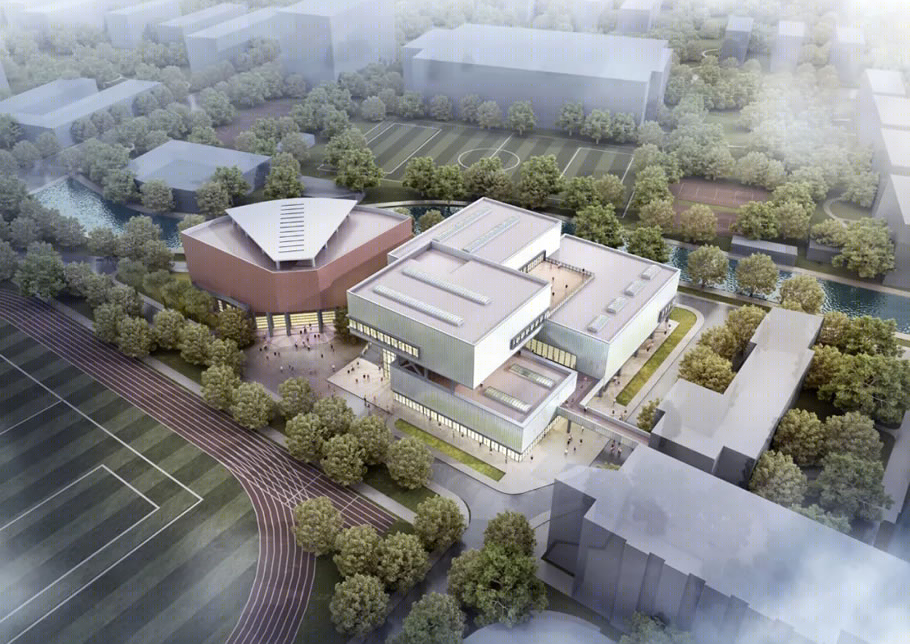 上海市实验学校新建体育中心 | 盒子叠错，空间交互