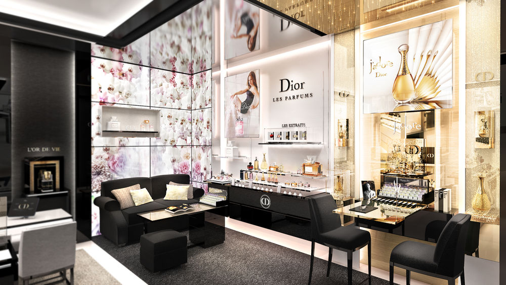 迪奥化妆品店 3D 设计展示