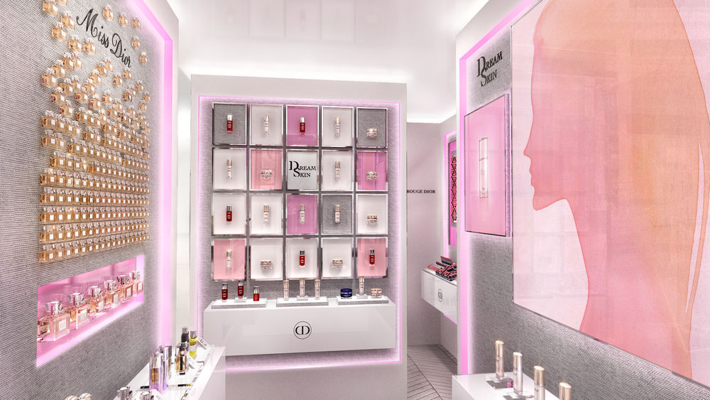 迪奥化妆品店 3D 设计展示