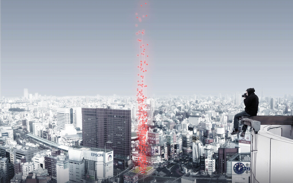 东京垂直墓地设计 | 气球载骨灰，动态永恒的仪式空间