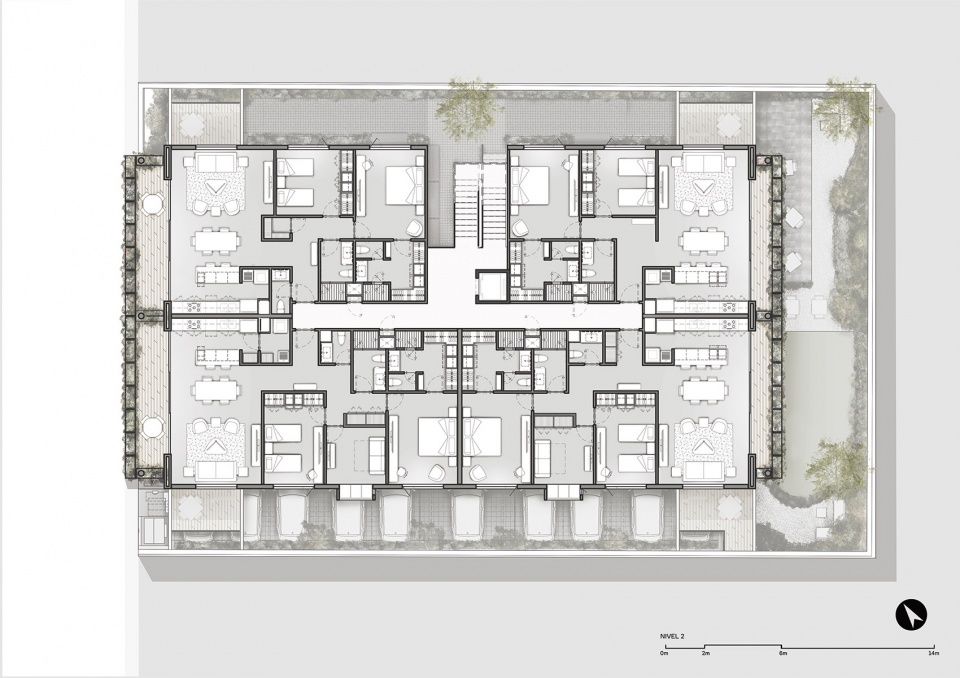 墨西哥 Hacienda Santa Bárbara 107 公寓，绿色生态阳台打造舒适生活空间