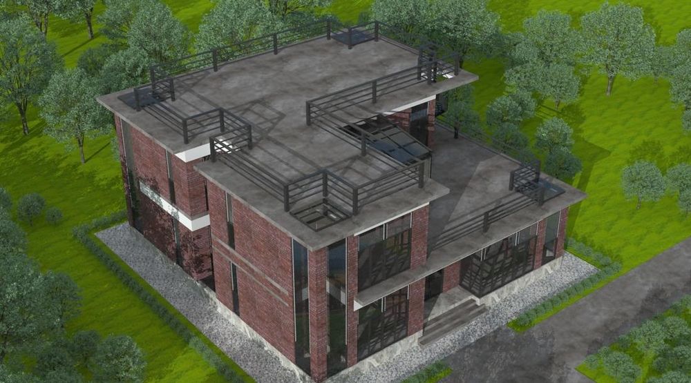 红砖自建别墅，双层红砖夹层保温棉设计
