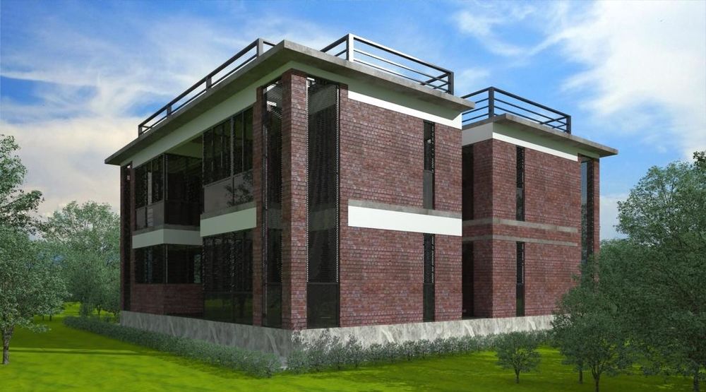 红砖自建别墅，双层红砖夹层保温棉设计