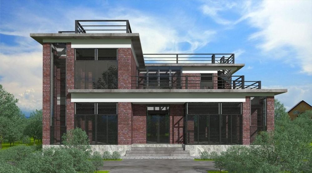红砖自建别墅，双层红砖夹层保温棉设计
