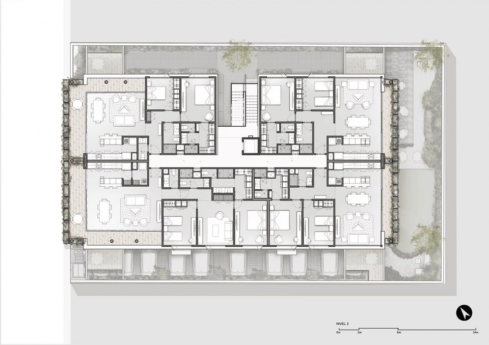 墨西哥 Hacienda Santa Bárbara 107 公寓，绿色生态阳台打造舒适生活空间