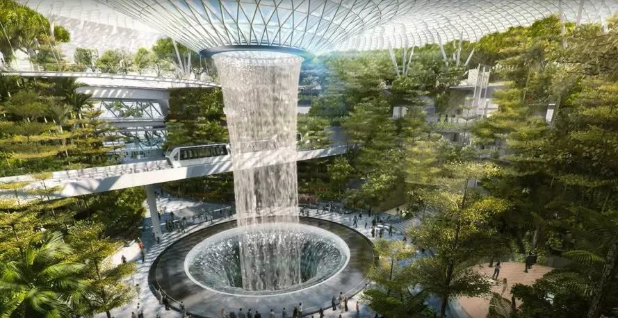 新加坡星耀樟宜机场 | 室内瀑布与森林谷的奢华设计