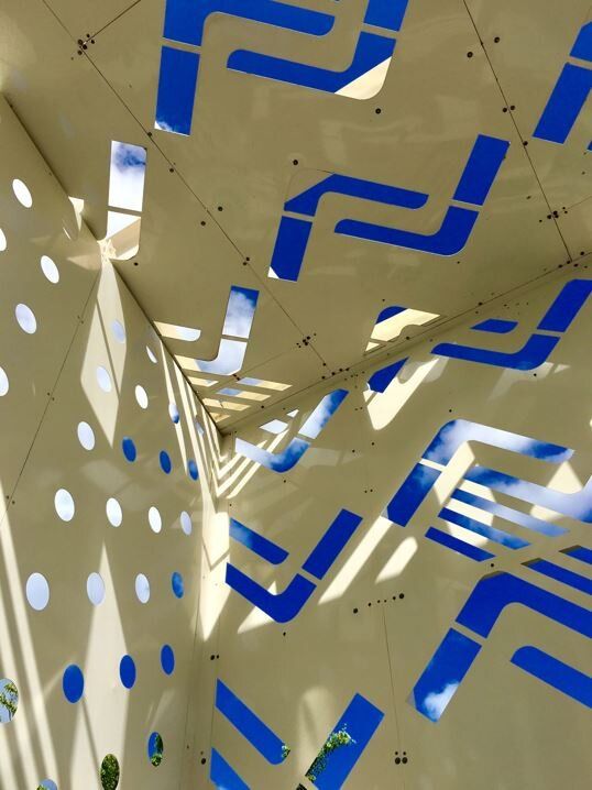 margaritas perforated swimming pool roof FUSTER   Architects
