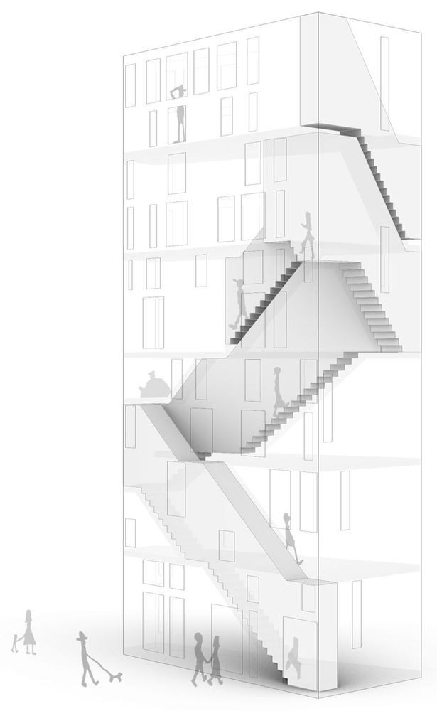 Florian Busch Architects 打造日本斜坡顶部的 NOBORI 大楼，向上攀爬的设计惊艳！