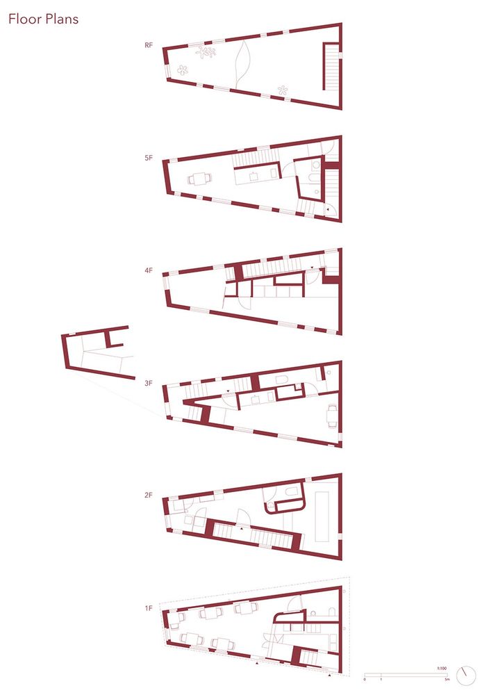 Florian Busch Architects 打造日本斜坡顶部的 NOBORI 大楼，向上攀爬的设计惊艳！