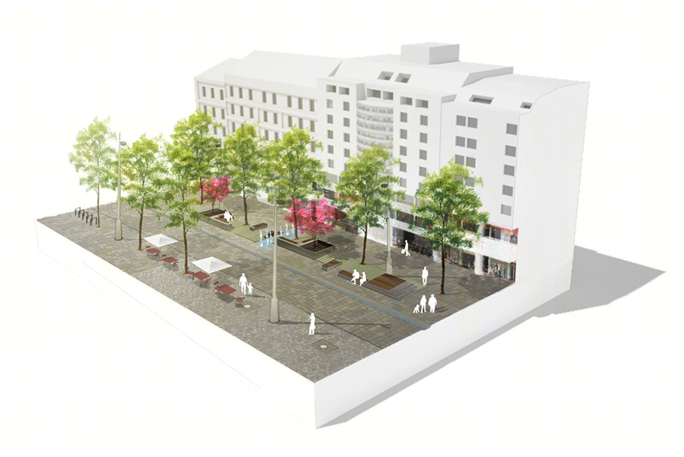 奥地利玛丽亚希法购物街重建 | 城市休闲新地标