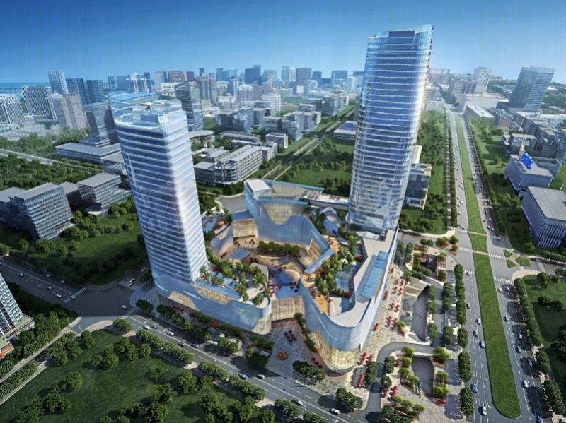 粤海广场“双 L”建筑布局打破封闭边界