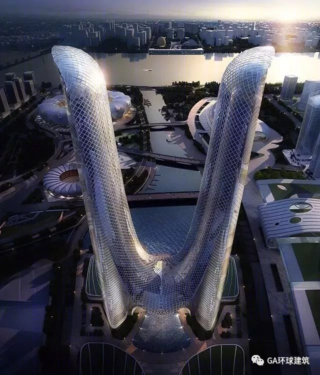 杭州"第一高度"地标建筑——杭州之门东塔