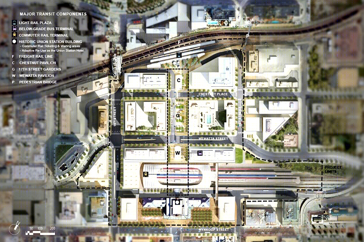 美国丹佛联合车站公共汽车广场——改善城市交通的地下奇迹