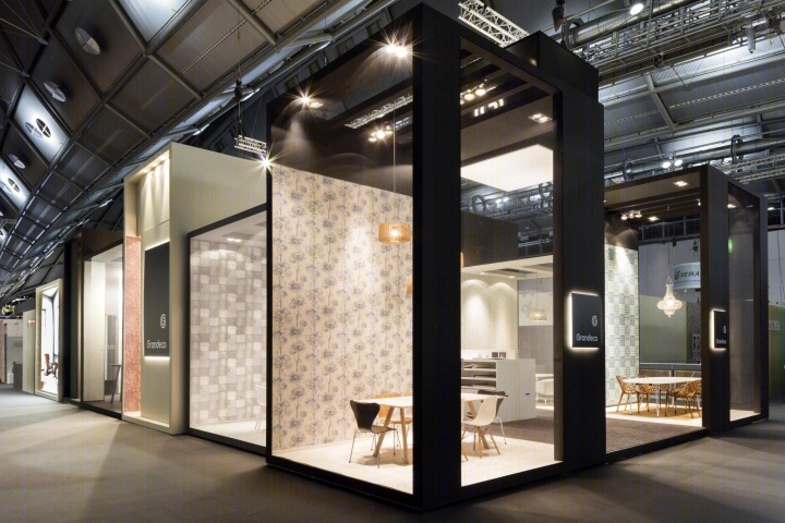 法兰克福展会上的 Grandeco 壁纸展厅 | Franken Standbouw 打造的真实家居空间