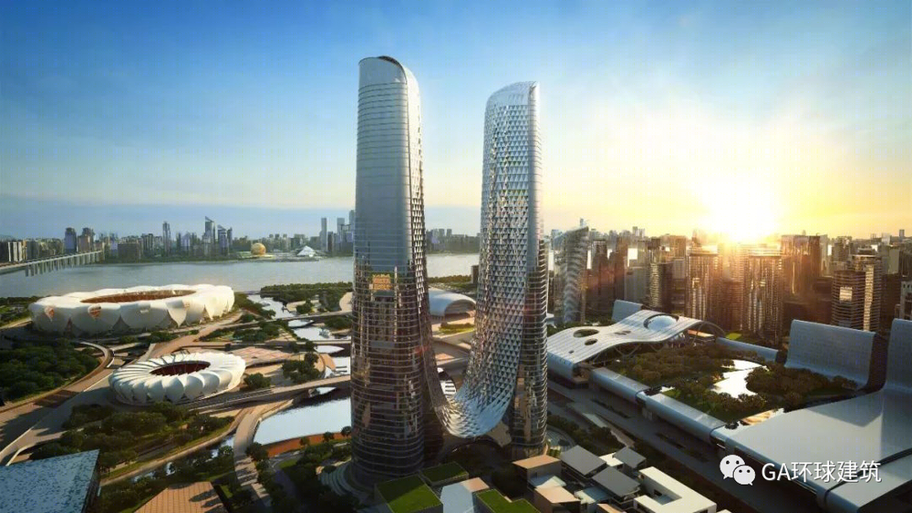 杭州"第一高度"地标建筑——杭州之门东塔