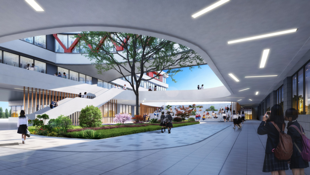 集约化中小学建筑设计 | 以空中平台和垂直布局为例