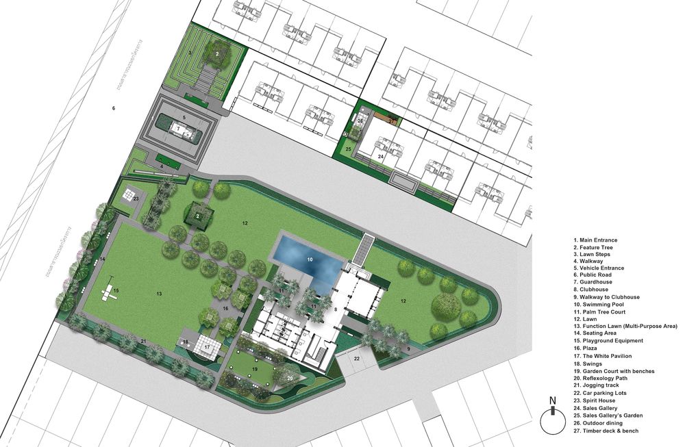 泰国 Pleno 联排别墅住宅，殖民风格景观设计
