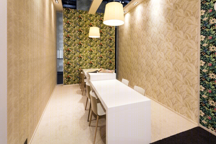 法兰克福展会上的 Grandeco 壁纸展厅 | Franken Standbouw 打造的真实家居空间