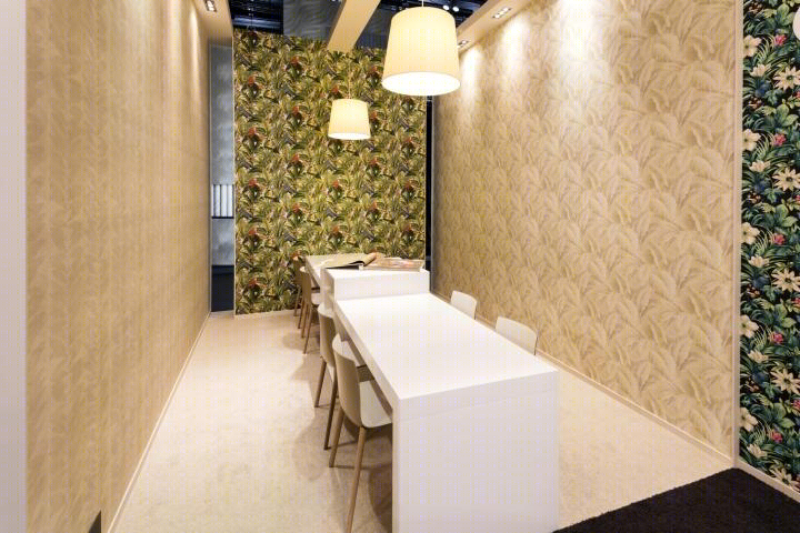 法兰克福展会上的 Grandeco 壁纸展厅 | Franken Standbouw 打造的真实家居空间