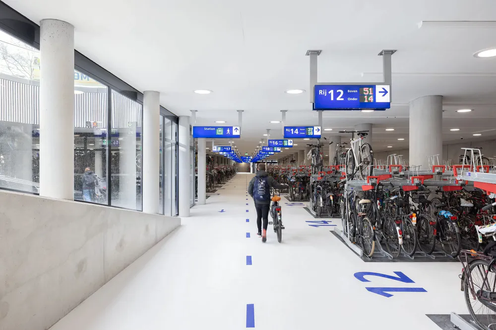 Bicycle shed  and station square