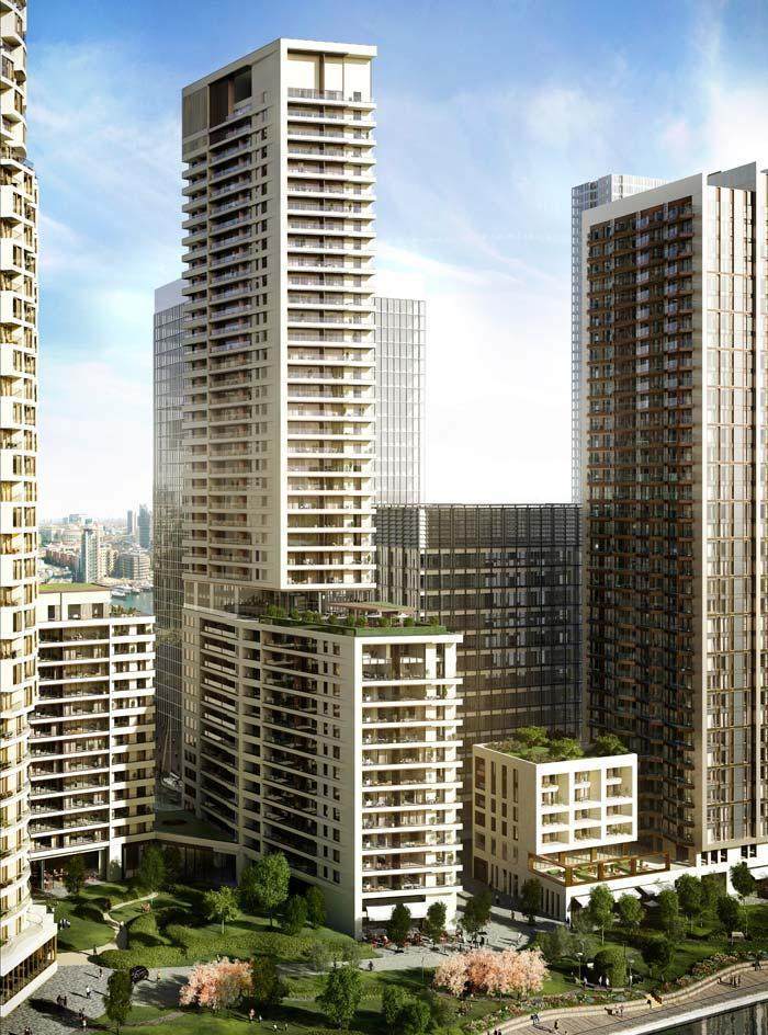 on the high rise canary wharf groups stanton williams designed residential devel