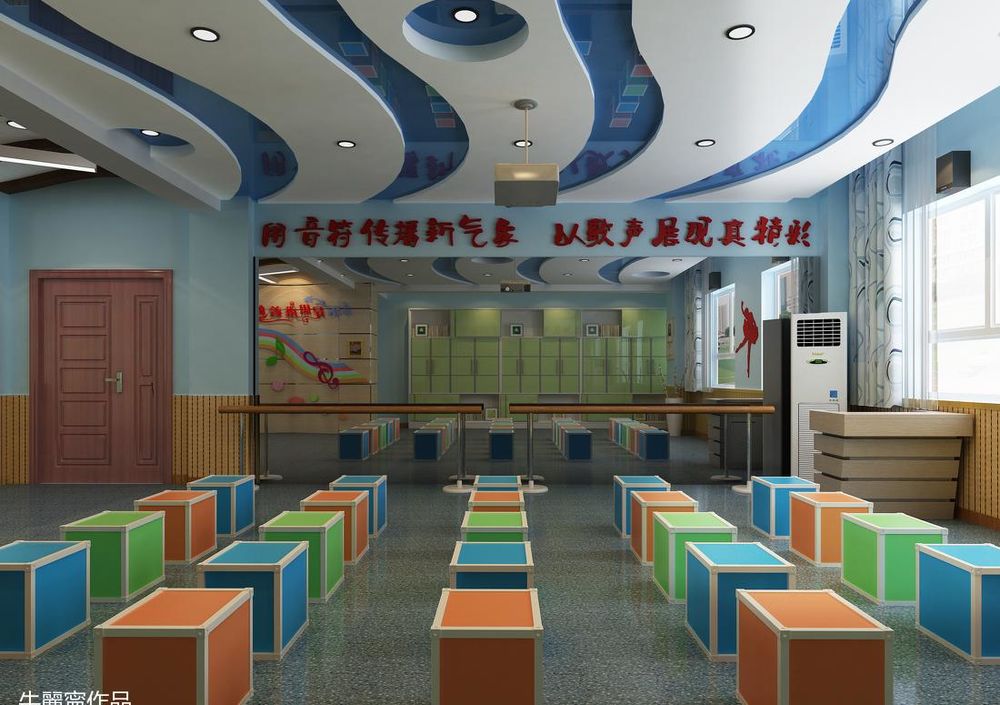 西安雁塔区机场小学部室室内设计展示