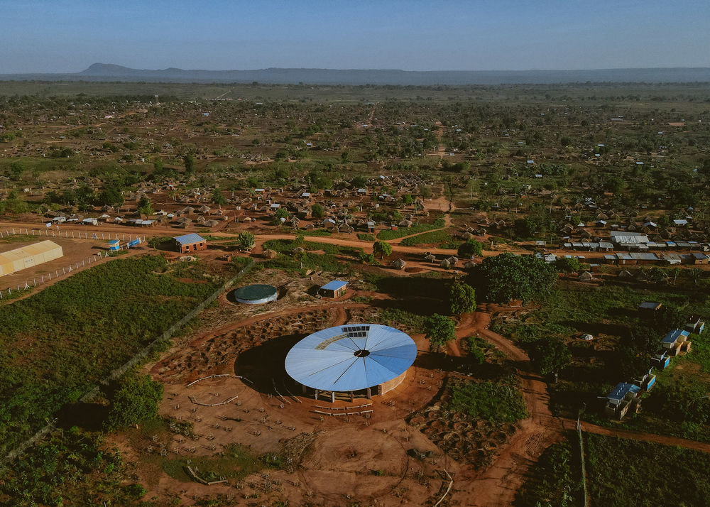 Earth bricks shape Bidi Bidi Performing Arts Centre for refugees in Uganda