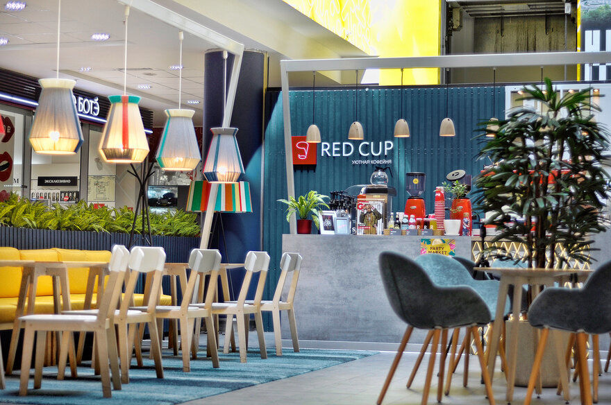 俄罗斯 Red Cup 连锁咖啡店室内设计
