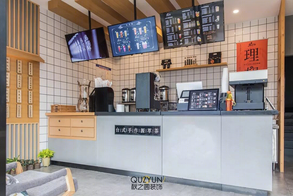 常州乌茶邦日式风格奶茶店，原木温馨舒适空间