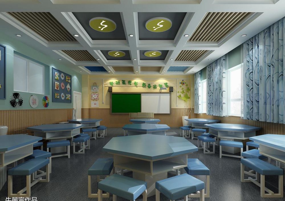 西安雁塔区机场小学部室室内设计展示