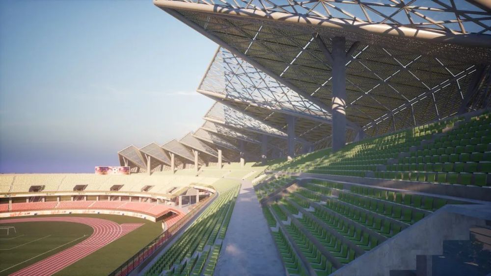 2025 年非洲杯主体育场设计，金色皇冠诠释激情与活力