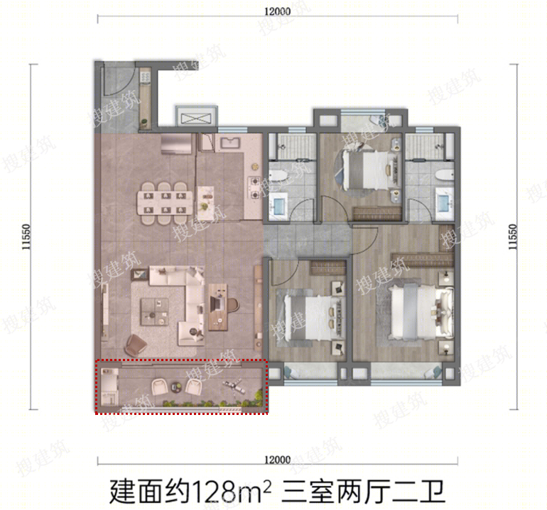 龙湖 120㎡创新户型，舒适奢华的居住体验