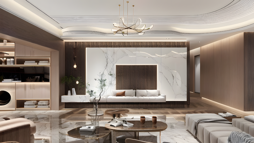 轻奢风大平层客厅