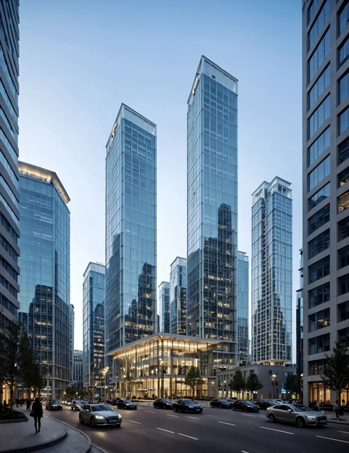 现代商业大厦 建筑外观