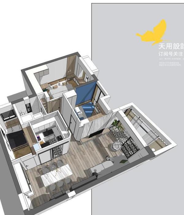 北歐現(xiàn)代簡約風，兩房改三房的實用與顏值在線設計