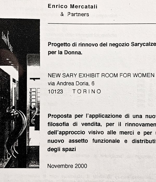 Progetto di trasformazione dello show-room "Sarycalze" in "Sary - Donna" - Torino 2000