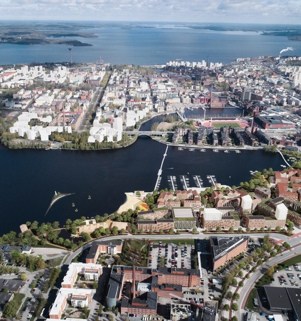 芬兰坦佩雷 Viinikanlahti 新区总体规划，绿色飘带重塑城市与自然边界