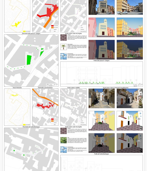 Favara 古城区分析与圣卡洛广场和本蒂维格纳庭院复兴计划