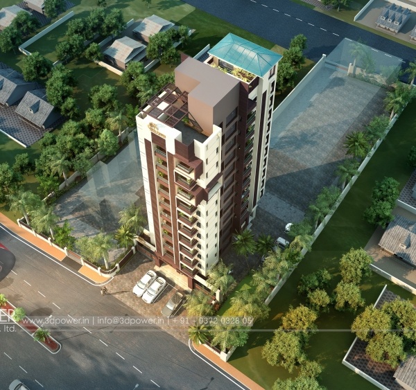 Threed Power Visualization Rahul丨公寓建筑丨3D Architectural Rendering Of Highrise Apartment with complete Interiors & Exteriors