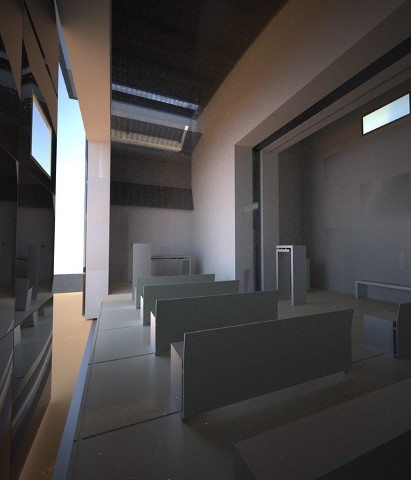 Realizzazione di render Cappella smontabile