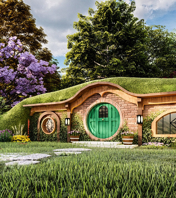 Hobbit houses facade