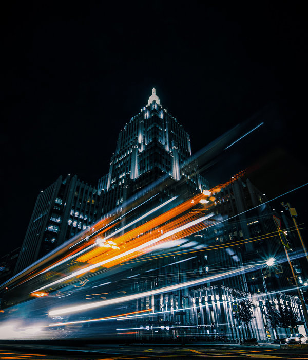 Light trails I night Moscow