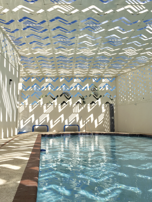 margaritas perforated swimming pool roof FUSTER   Architects