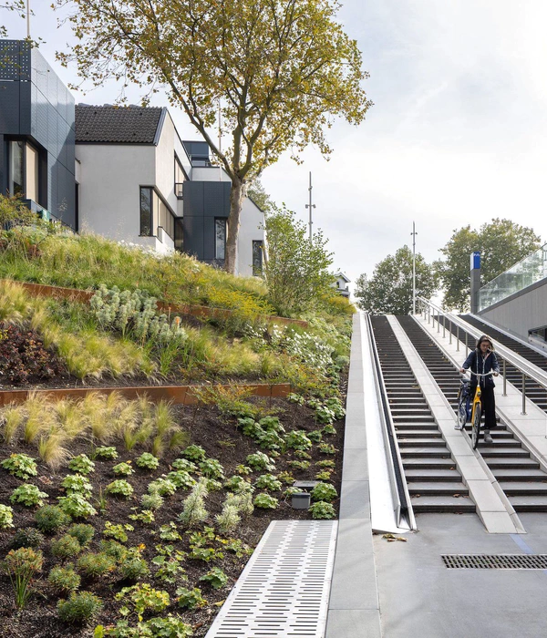 Bicycle shed  and station square