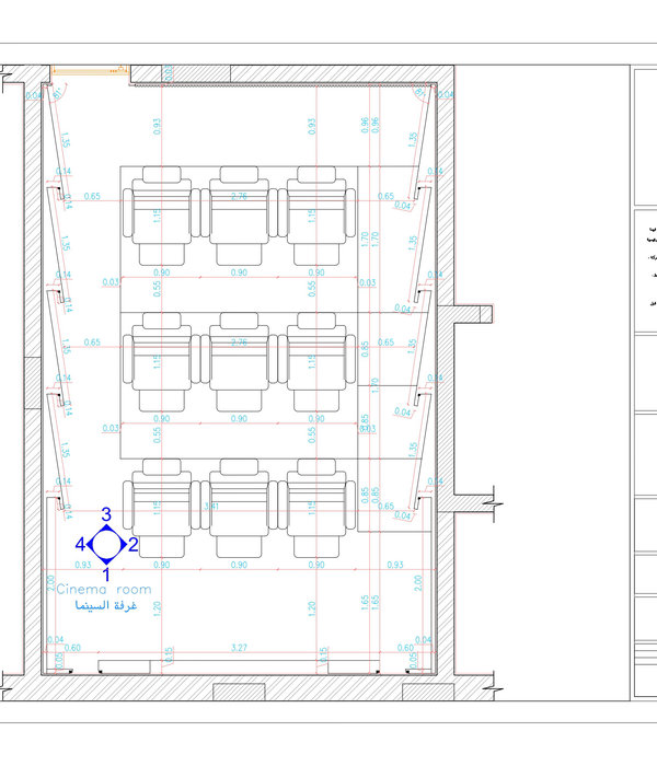 Shop drawing of cinema room in KSA